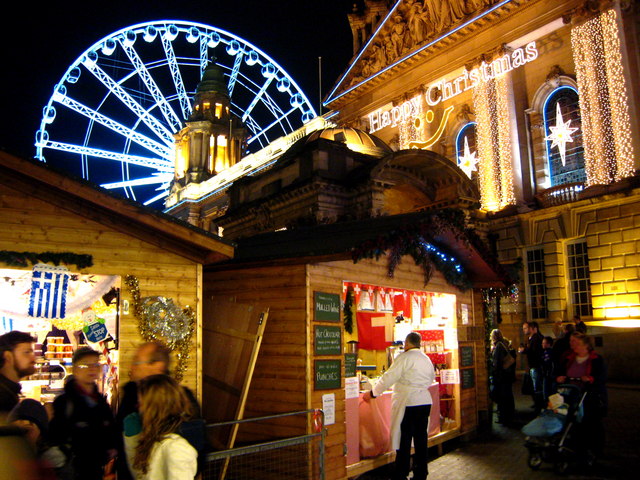 belfast christmas market at night